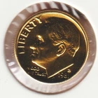 24k Gold Plate Rare Old US 1981 Liberty Roosevelt Dime Collector Collection Coin