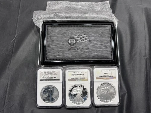 2006 American Eagle 20th Anniversary Silver 3Coin Set NGC PF69UCAM/MS69 With OGP
