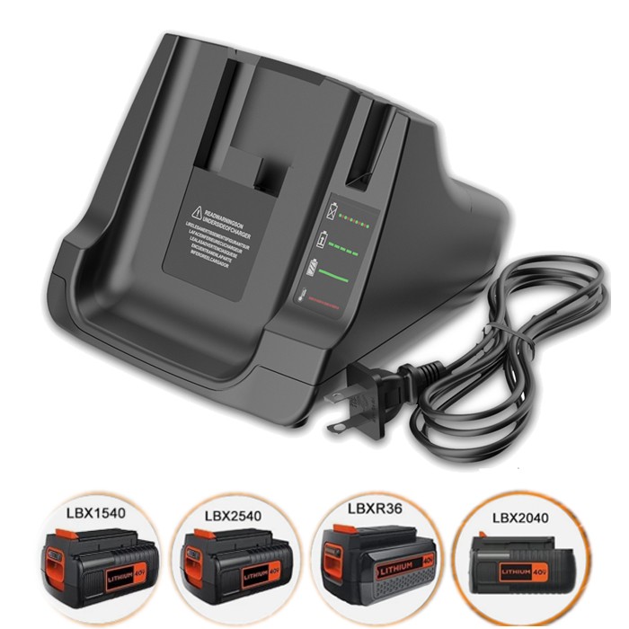Max Fast Charger 40V for Black Decker Lithium Battery LBXR36 LBXR2036 LCS36