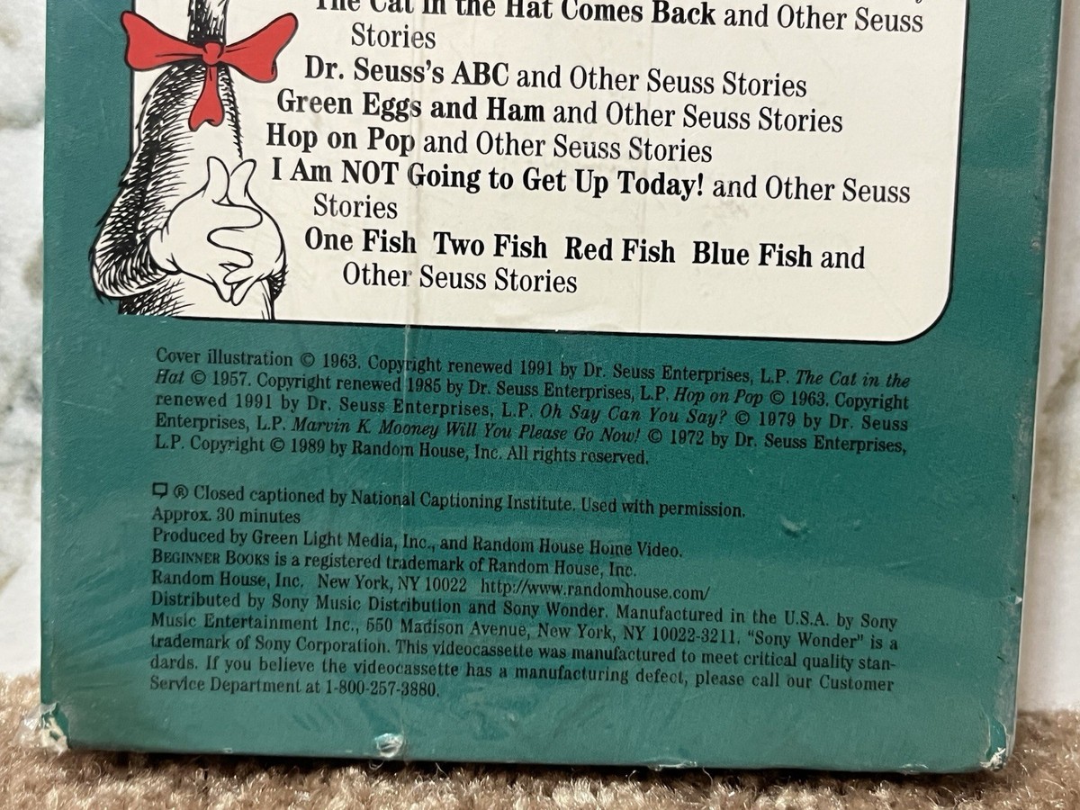 NEW/SEALED Dr. Seuss, Hop On Pop (VHS, 1989) First Release