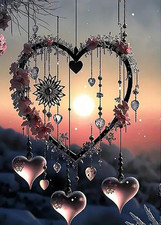 5D Diamond Painting Kits for Adults, Love Heart Dream Catcher Diamond Art Kits f