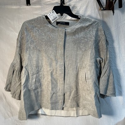 NEW WITH TAGS WOMENS GREY ZARA BASIC OUTERWEAR JACKET SIZE LARGE wool