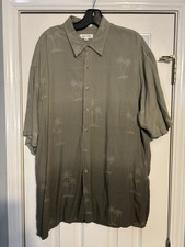 Vintage Pierre Cardin Men  s Size XL Rayon Short Sleeve Hawaii Shirt Gray