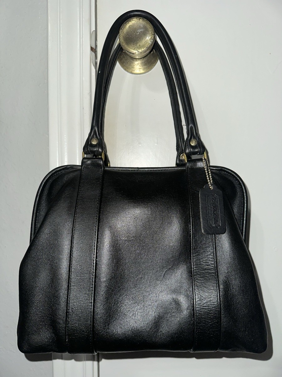 バッグ Vtg 80s Coach Soft Satchel Doctor Bag Vintage 80s Coach Soft Satchel Doctor Bag Black Leather Made