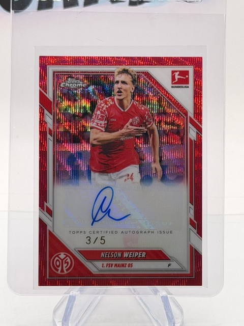 2025-26 Topps Chrome Bundesliga Red Wave /5 Nelson Weiper #BA-NW Auto
