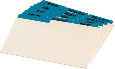 Oxford Durable Index Card Guide, 4 x 6, Jan - Dec, Blue (04613) 