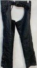 Alaska Anchorage Leather Black Motorcycle Chaps Size M T