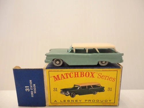 1959 MOKO Lesney Matchbox No.31 'FORD STATION WAGON' w/D-box---see photos & more