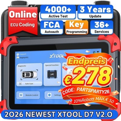 XTOOL D7 2.0 Alle System Auto Diagnose Werkzeug OBD2 Scanner ECU Codierung IMMO
