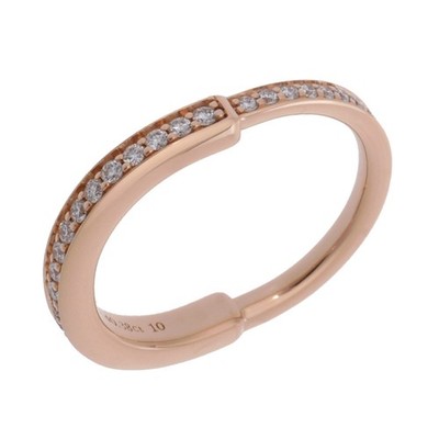 Tiffany & Co. Damen Ring 13,5 18K Rotgold PG Diamant Verschlussring