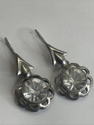 Vintage handgefertigte massive Sterling Silber Ohrringe
