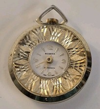 Vintage Robra Swiss Pendant Watch Antimagnetic Floral Case Mechanical Working