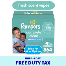 Pampers Complete Clean Baby Fresh Baby Wipes 12-Pack 864 Wipes