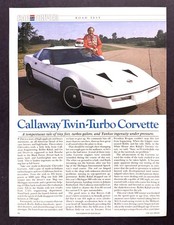 1986 Callaway Twin-turbo Corvette Coupe Road Test Tech Data Review Article 2 1986 Callaway Twin-turbo Corvette Coupe Road Test Tech Data Review Article 2