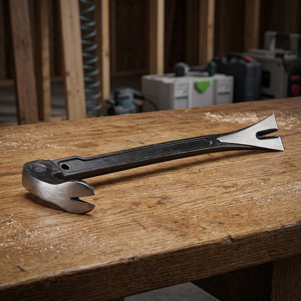 Carbon Steel Pry Bar 25 x 6.7 x 0.7cm with Flat and Forked Ends for Use ...