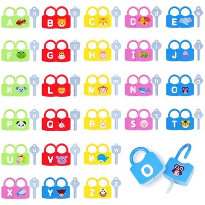 AXEARTE Montessori Educational Toys - Alphabet Learning Locks and Keys for To...