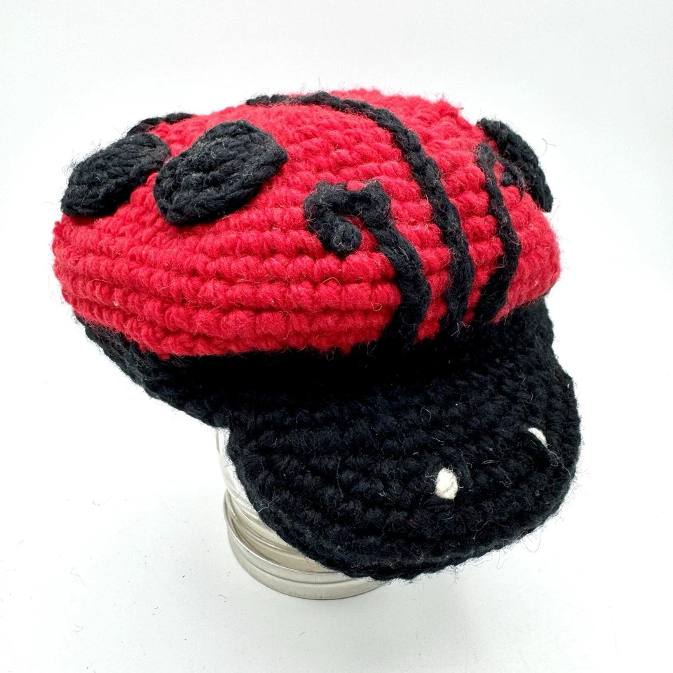 M&L Niños Sombrero Bebé Niño Ladybug Disfraz Tejido a Mano 100% Lana Forrado de Vellón Divertido Foto 4 de 4