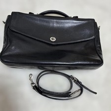 COACH 6457 Turn Lock Business Bag Briefcase Leather Black Vintage From Japan