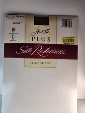 Hanes Silk Reflections Sz 4-5 Plus Control Top Pantyhose Enhanced Toe New