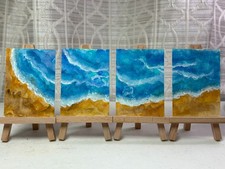 ACEO Original painting, Ocean's Edge, aceo, brushwavesstudios, ocean, waves