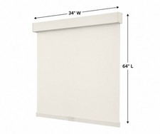 Cordless Blackout Roller Shades, Thermal UV, Valance, Free-Stop, 34  x64  , Beige
