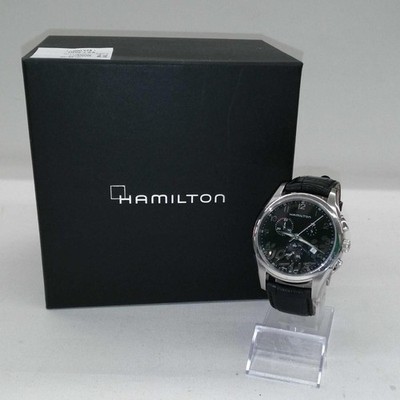 Hamilton Jazzmaster Thinline Chrono H386120 H38612733 Black Dial Men Watch Box