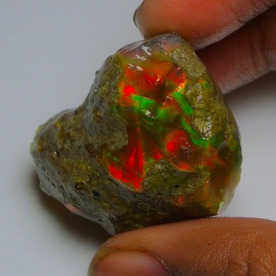 Ethiopian Oil Opal Specimen  78.25  cts Natural Rough Gemstone - Fire Opal Roug