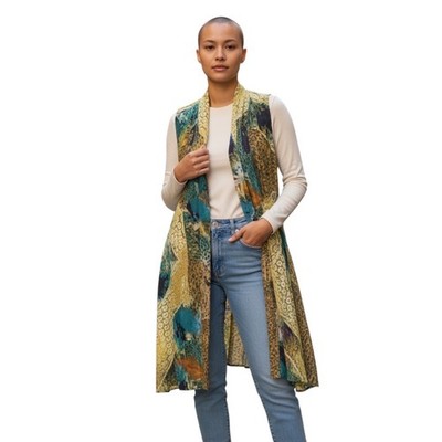 NWOT Vintage Concept Boho Artsy Patchwork Multicolored Women's Cardigan, Size M