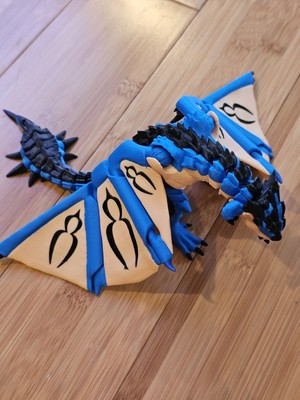 Azure Rathalos Articulated 3D Print - Monster Hunter Inspired