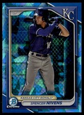 2024 Bowman Chrome Prospects Sky Blue Refractors Spencer Nivens Kansas City