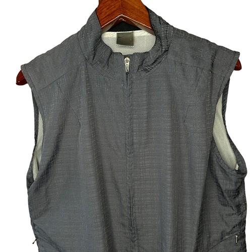 Nike Vest Vented Full Zip Youth Large 12 14 Blue Gray Pattern Pockets Vintage - Picture 3 of 12