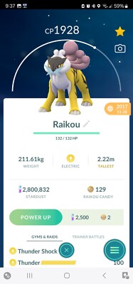 Pokemon Trade GO - Raikou from 2017/2018 for Guaranteed Lucky Trade