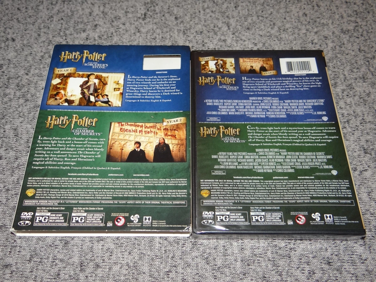 HARRY POTTER Years 1 2 The Chamber of Secrets Sorcerer s Stone DVD