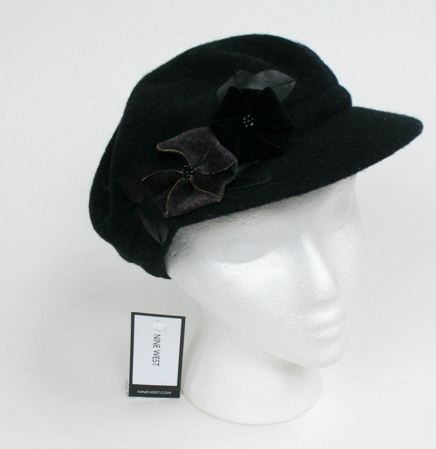 Nine West Hat Newsboy Flower Tailored 