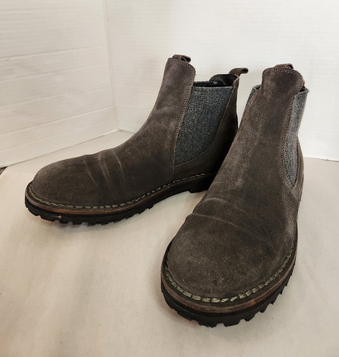 Roan By Bed Stu ELMA Men's Gray Suede Chukka Boots Size 11 Pull-On Ankle