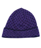 Versace Vhb0392 0002 Purple Knitted Beanie Wool Blend Hat Versace Vhb0392 0002 Purple Knitted Beanie Wool Blend Hat