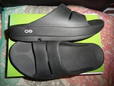 OOFOS OOahh Black Recovery Slides Sport Comfort Sandals Slip On Men 7/Women 9