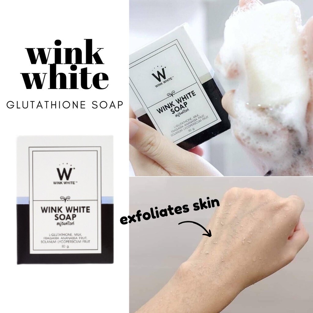 10 Bars Authentic Gluta Wink White Soap Skin Whitening Brightening Free  Shipping