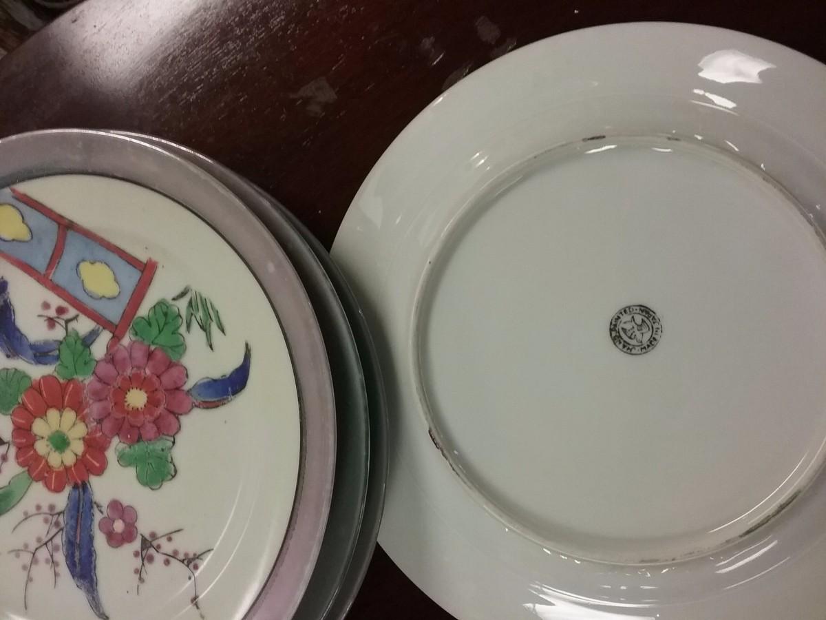 Vintage 35 piece peach and blue made in japan hand painted 39274