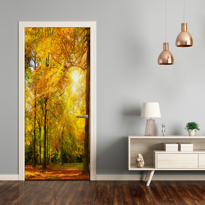 Self adhesive Door Wall wrap removable Peel & Stick Landscapes Autumn forest