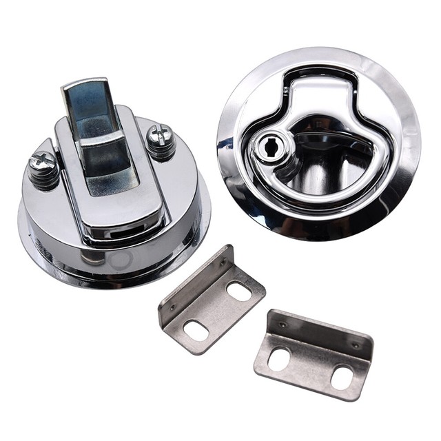 4pcs Flush Mount Hatch Flush Pull Latch Marine Lock w/Key Stainless Steel Chrome eBay