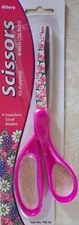 New 8" Scissors Stainless Steel Lightweight Sharp Pink With Floral By Allary