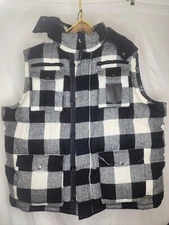 Triple Fat Goose Down Plaid Buffalo Vest Mens Chest 5XL 31in Chest Snow Rapper
