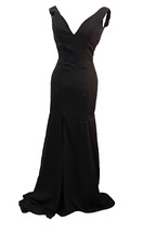 BLACK CHIFFON UK S party/bridesmaids prom dress v neck front split