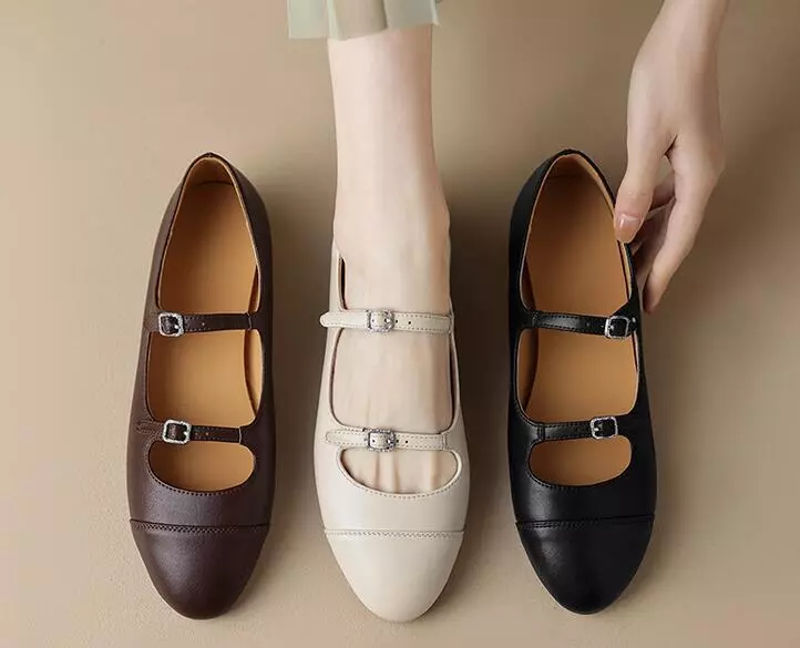 Flats with buckle strap sale