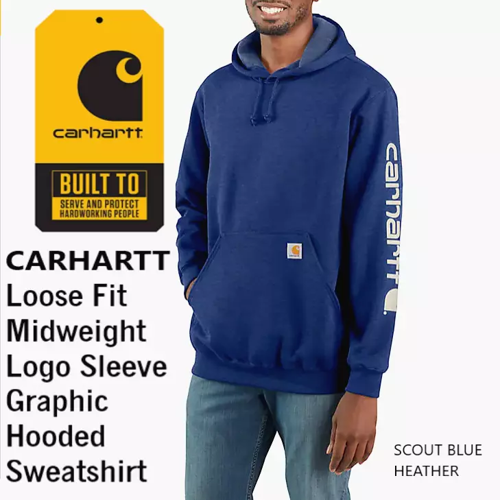 Mens blue carhartt hoodie sales