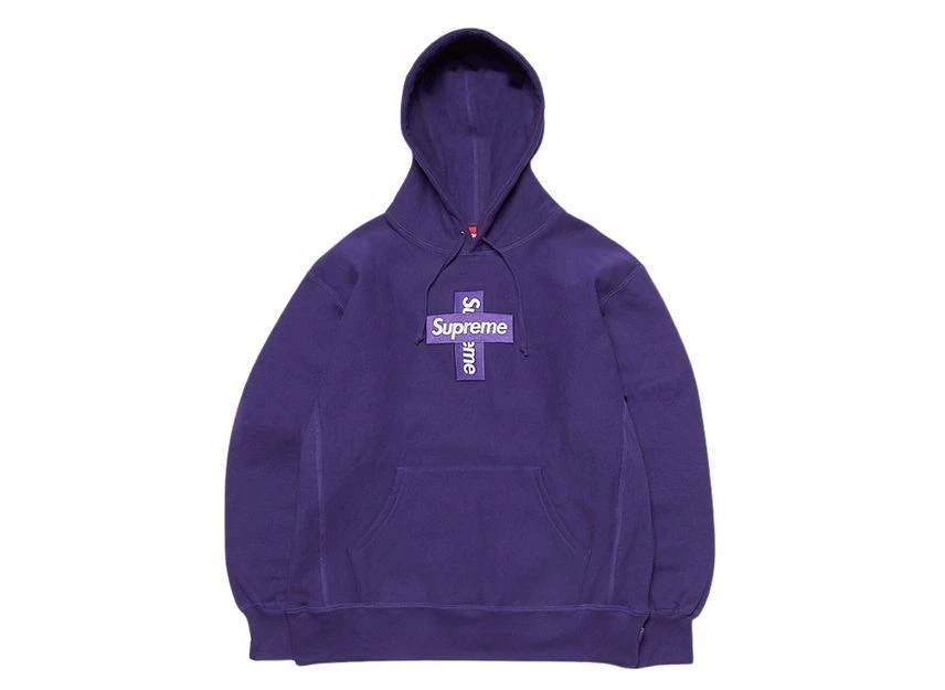 Supreme Cross Box Logo Hooded Sweatshirt Purple | eBay