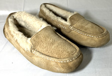 UGG Ansley Brown Slippers Womens 10 Chestnut Sheepskin Fur Lined Moccasin