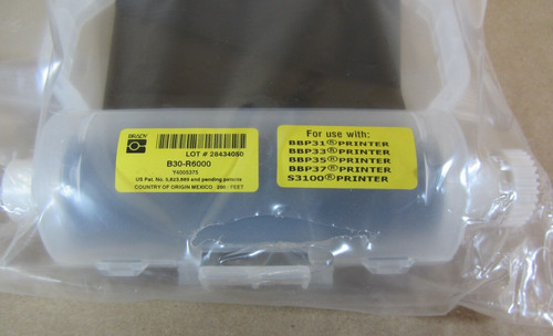 Brady Thermal Transfer Printer Ribbon, Black. B30-R6000