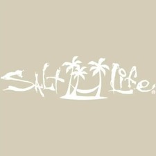 Salt Life Decal 12 Medium Surface Mount Sticker - Hammock Palms - White Sad996